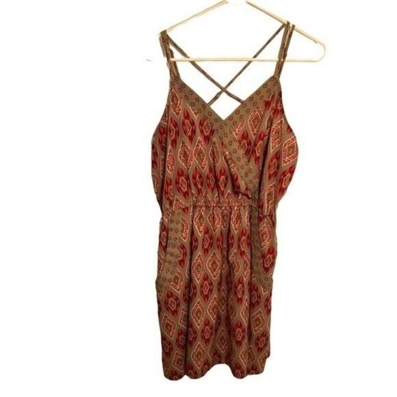 Xhilaration Sleeveless V-Neck Dress Gray Pink Aztec Geometric XL - Picture 1 of 9